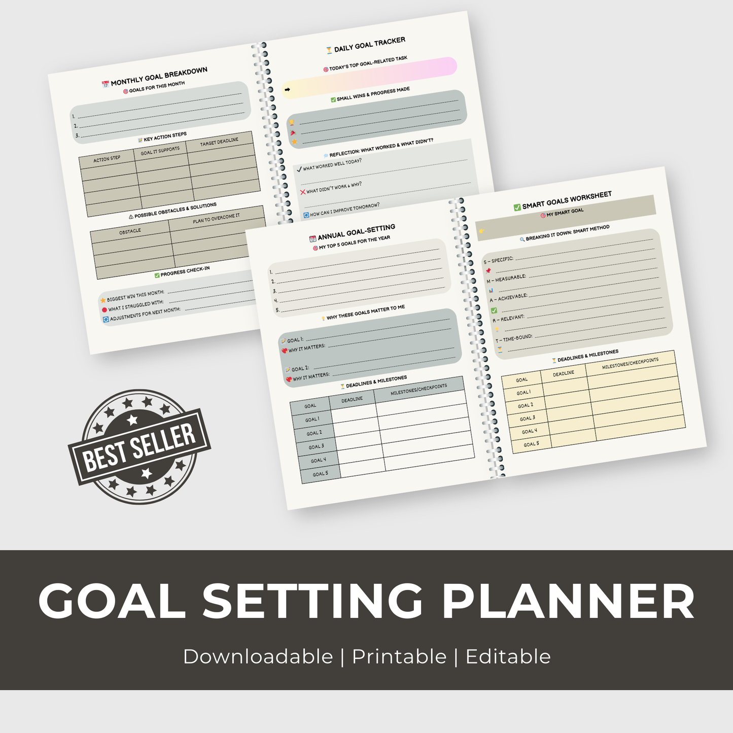 Achieve Your Dreams with Our Goal Setting Planner – Stay Organized & Motivated!