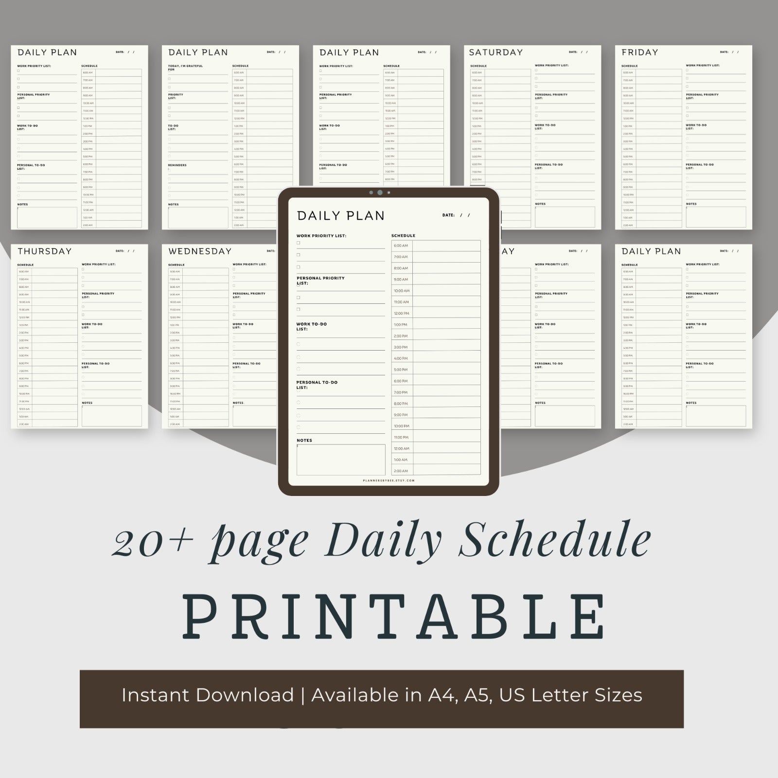 Organize Your Days: Daily Scheduling Planner for Effortless Time Management

